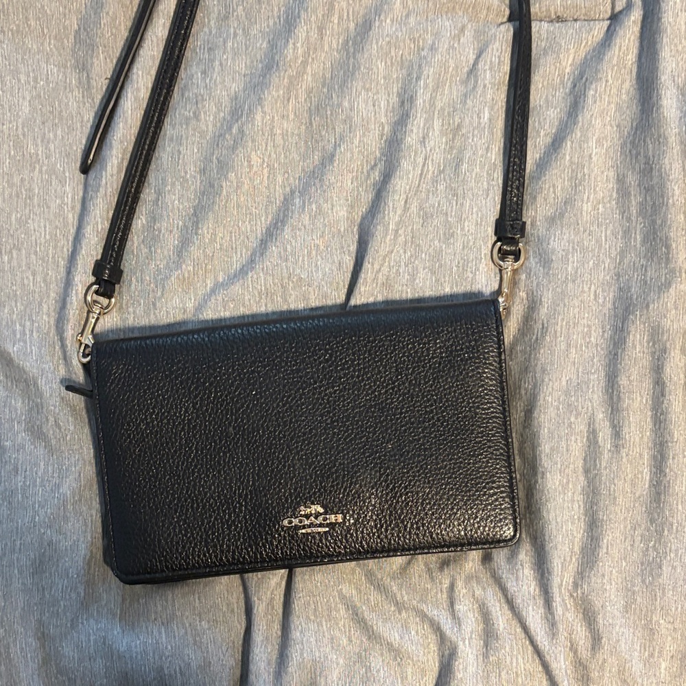 Coach Black Pebbled Leather Crossbody Bag